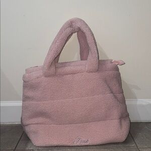 Pink Fleece Tote Bag